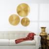 CosmoLiving by Cosmopolitan Wooden Plate Home Wall Decor Carved Radial Wall Sculpture, Set of 3 Wall Art 24", 20", 16"H, Gold view 3