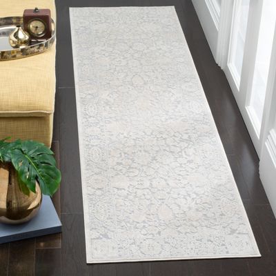 SAFAVIEH Reflection Collection Runner Rug - 2'3" x 14', Light Grey & Cream, Non-Shedding & Easy Cleaning, Ideal for Living Room, Bedroom (RFT667C)