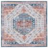 SAFAVIEH Washable Rug Tucson Collection - 6' Square, Blue & Rust, Slip Resistant & Easy to Clean, Ideal for Living Room, Bedroom, Dining Space (TSN116M) view 1
