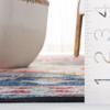 SAFAVIEH Washable Rug Tucson Collection - 6' Square, Blue & Rust, Slip Resistant & Easy to Clean, Ideal for Living Room, Bedroom, Dining Space (TSN116M) view 2