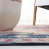 SAFAVIEH Washable Rug Tucson Collection - 6' Square, Blue & Rust, Slip Resistant & Easy to Clean, Ideal for Living Room, Bedroom, Dining Space (TSN116M) view 4