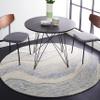 SAFAVIEH Fifth Avenue Collection 4' Round Blue/Ivory FTV121M Handmade Mid-Century Modern Wool Entryway Foyer Living Room Bedroom Kitchen Accent Rug view 1