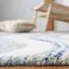 SAFAVIEH Fifth Avenue Collection 4' Round Blue/Ivory FTV121M Handmade Mid-Century Modern Wool Entryway Foyer Living Room Bedroom Kitchen Accent Rug view 3