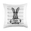 Happy Easter Bunny Mugshot Rabbit Kids Design Clothes Outfit Throw Pillow view 1