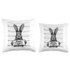 Happy Easter Bunny Mugshot Rabbit Kids Design Clothes Outfit Throw Pillow view 3