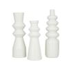 CosmoLiving by Cosmopolitan Ceramic Decorative Vase Centerpiece Vases with Bubble Texture Designs, Set of 3 Flower Vases for Home Decoration 16", 13", 17"H, White view 1