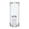 Deco 79 Stainless Steel Metal Geometric Pillar Wall Sconce with Mirror Backing, 9" x 6" x 20", Silver view 1
