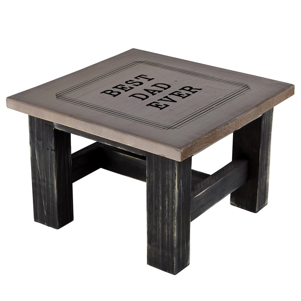 Creative Brands Faithworks - Farmhouse Style Wooden Step Stool, 11 x 11-Inch, Best Dad Ever
