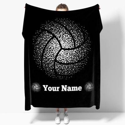 ARAHANT Personalized Blanket with Name for Girl and Boy, Custom Volleyball Custom Text Throw Blanket, Good Birthday Gift, 120" x 90" for Family