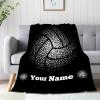 ARAHANT Personalized Blanket with Name for Girl and Boy, Custom Volleyball Custom Text Throw Blanket, Good Birthday Gift, 120" x 90" for Family view 2