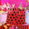 Teling 100 Pcs Ladybug Gift Bags Watermelon Ladybug Party Supplies Party Birthday Plastic Red Black Polka Dot Bags for Candy Wedding Shower Decorations view 2