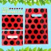 Teling 100 Pcs Ladybug Gift Bags Watermelon Ladybug Party Supplies Party Birthday Plastic Red Black Polka Dot Bags for Candy Wedding Shower Decorations view 3