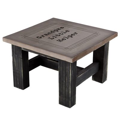 Creative Brands Faithworks - Farmhouse Style Wooden Step Stool, 11 x 11-Inch, Grandpas Helper