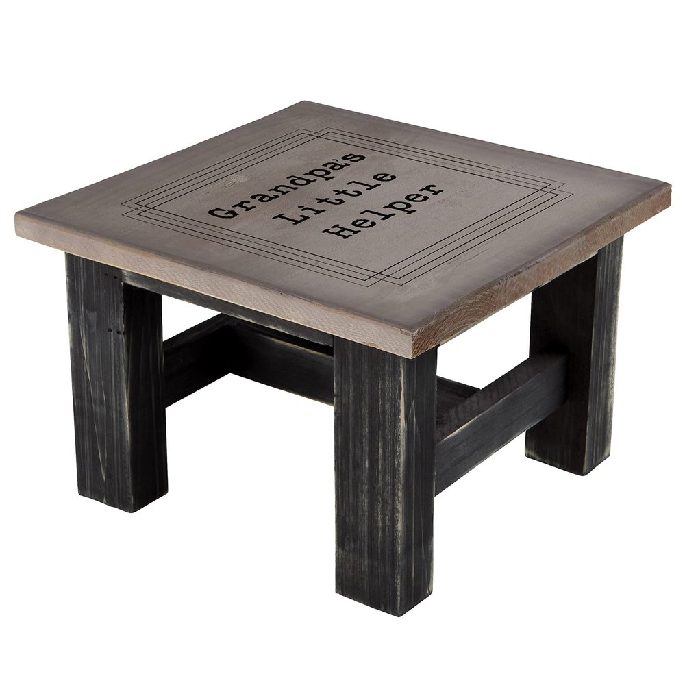 Creative Brands Faithworks - Farmhouse Style Wooden Step Stool, 11 x 11-Inch, Grandpas Helper