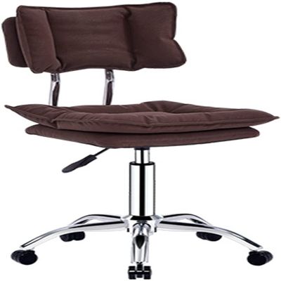 LSHAOBO 360 Swivel Office Chair with Backrest,Home Stool Armless Hydraulic Adjustable Height,Leather Cushion,for Drafting Studio (Color:Brown)
