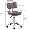 LSHAOBO 360 Swivel Office Chair with Backrest,Home Stool Armless Hydraulic Adjustable Height,Leather Cushion,for Drafting Studio (Color:Brown) view 2