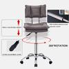 LSHAOBO 360 Swivel Office Chair with Backrest,Home Stool Armless Hydraulic Adjustable Height,Leather Cushion,for Drafting Studio (Color:Brown) view 3
