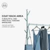 SHATONG Coat Rack 2-in-1 Coat Rack Rolling Garment Rack with Bottom Shelves and Side Hooks,freestanding Clothes Hanging Rack with Shelves for Hanging Coats,Jackets,Hats,Bags,Umbrellas view 4