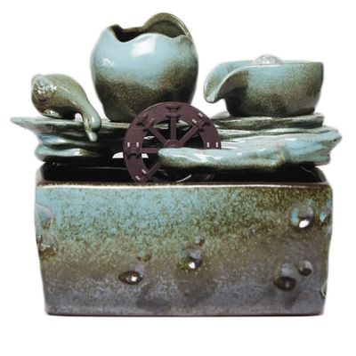 Tabletop Water Fountains Feng Shui Wheel Water View Tabletop Fountain - Indoor Zen Desktop Relaxing Water Feature - Interior Spa and Yoga Decoration Indoor Fountain (Color : A)
