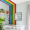 astrkiz Colorful Bold Rainbow Wall Border Stickers Peel and Stick, Self Adhesive PVC Rainbow Wall Waist Sticker Rainbow Decals for Kids Room Playroom Door, 125.98" x 15.75" view 1