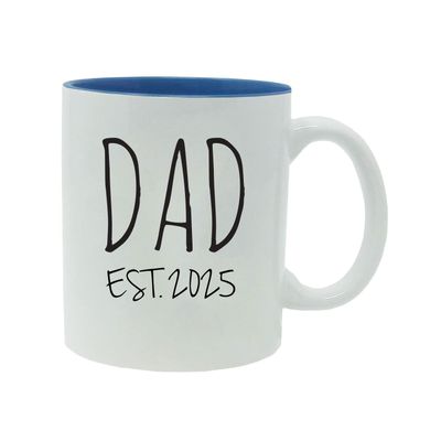 CustomGiftsNow Dad Established Est. 2025 11-Ounce 11 oz Ceramic White Coffee Cup Mug with Gift Box