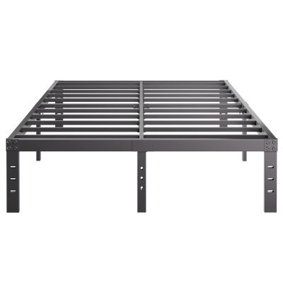 COMASACH Queen-Size Metal Bed-Frame No Box-Spring Needed,12-Inch Noise Free Black Platform-Bed Base, Easy Assembly,Heavy Duty Steel Slat Support Non Slip Mattress Foundation
