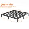 COMASACH Queen-Size Metal Bed-Frame No Box-Spring Needed,12-Inch Noise Free Black Platform-Bed Base, Easy Assembly,Heavy Duty Steel Slat Support Non Slip Mattress Foundation view 3