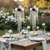 10pcs Crystal Centerpieces for Tables Gold Flower Stand for Wedding Party Centerpiece Decoration Home Decor view 3