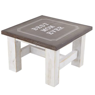 Creative Brands Faithworks - Farmhouse Style Wooden Step Stool, 11 x 11-Inch, Best Mom Ever