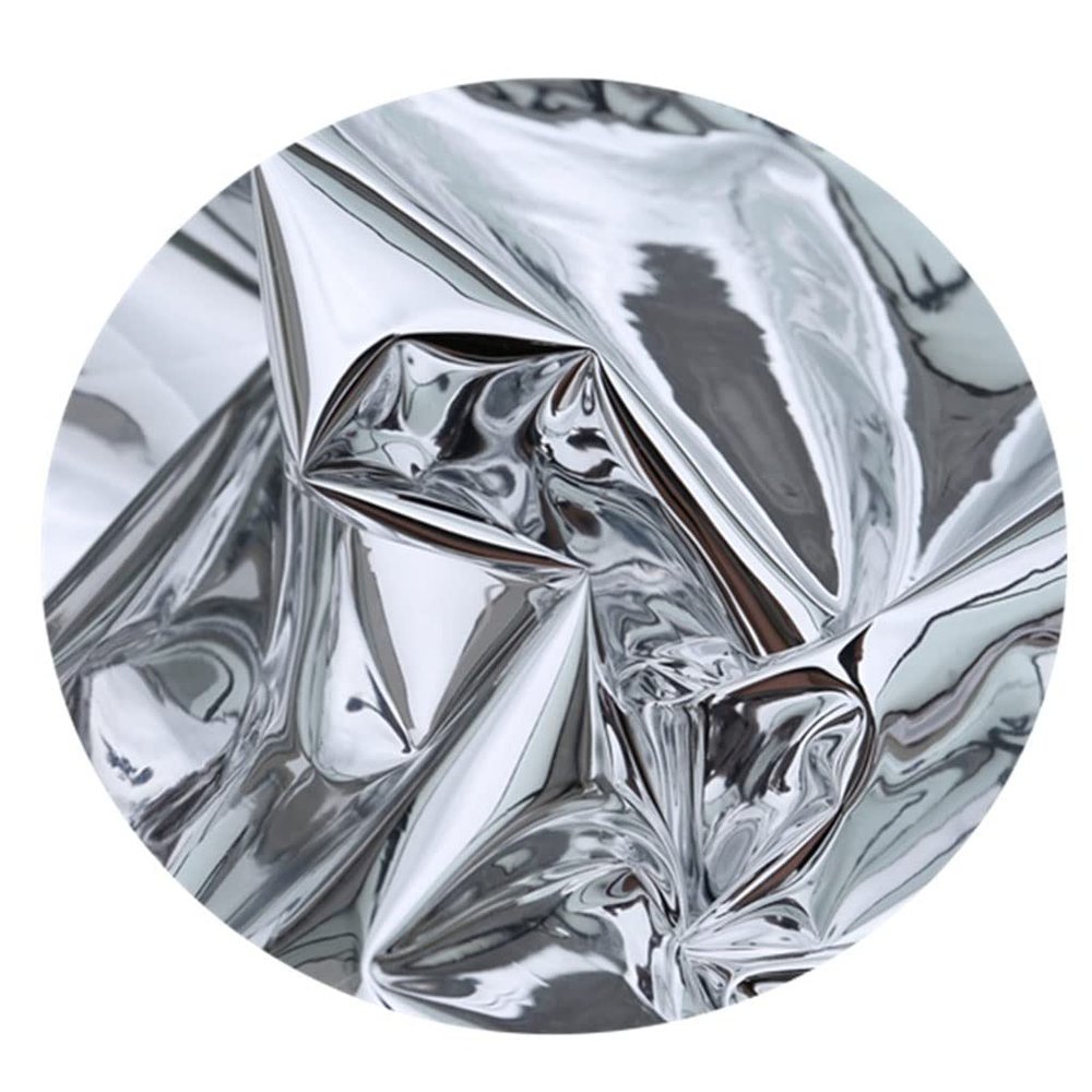 Double-sided Silver Mirror TPU Reflective Film Fabric, 0.2mm Waterproof Creative Outfit Soft Mirror Designer Clothing Cloth (Color : 137x50cm)