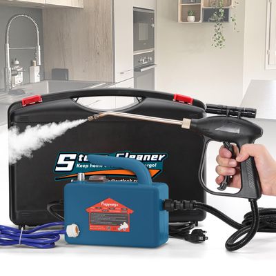 Hapyvergo High Pressure Steam Cleaner - 1700W Handheld Steamer for Cleaning Grout Tile, Hand Held Portable Steam Pressure Washer for Car Auto 110V