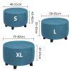 Aliuciku Velvet Round Ottoman Slipcover, Stretch Removable Footstool Dustproof Stool Cover (Color : Grey, Size : XL 75-82cm) view 2