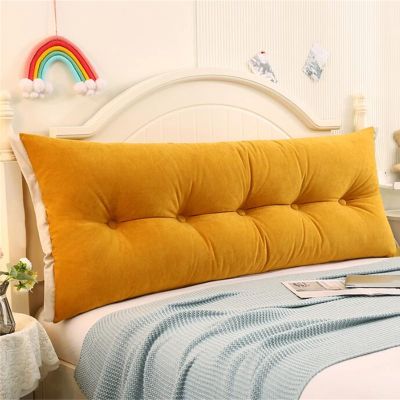 ZZYK Large Headboard Wedge Bed Rest King Reading Pillow Backrest Bed Positioning Support Bolster Cushion with Removable Cover for Watching TV, Reading, Relaxing Full Size,Yellow,79"/200cm(King)