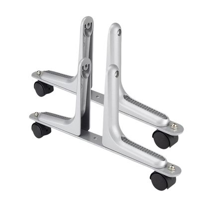 MYOYAY 2 Packs Room Divider Stand, Aluminum Alloy Room Divider Stabilizer Feet with Movable Wheel Privacy Screen Holder for Bedroom Bathroom Office(Silver)