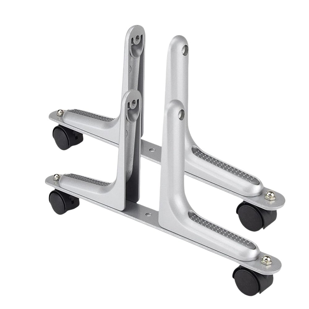MYOYAY 2 Packs Room Divider Stand, Aluminum Alloy Room Divider Stabilizer Feet with Movable Wheel Privacy Screen Holder for Bedroom Bathroom Office(Silver)