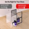 Kuject X-Large Shoe Storage Boxes Organizers Clear Plastic Stackable 12 Pack, Shoe Rack & Holder Substitute, Sneaker Containers, Toy Storage Organizer Bins for Entryway, Closet, Under Bed, Black view 4