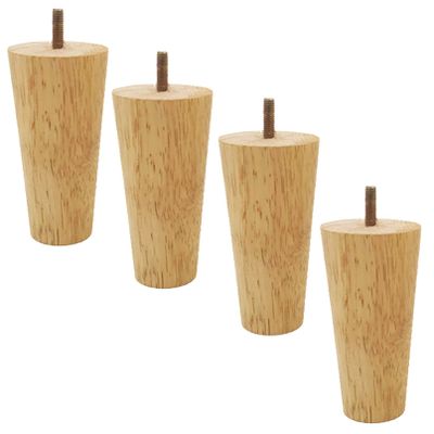 LUOFDCLDDD Furniture Legs4Pcs Oak Wood Tapered Replacementniture Leg Feet,Solid Wood Sofa Legs,Cabinets Feet,Table Legs,Replacement Bed Feet,with M8 Pre Drilled Bolt and Screws,Wood Color/8Cm