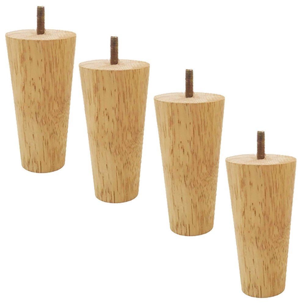 LUOFDCLDDD Furniture Legs4Pcs Oak Wood Tapered Replacementniture Leg Feet,Solid Wood Sofa Legs,Cabinets Feet,Table Legs,Replacement Bed Feet,with M8 Pre Drilled Bolt and Screws,Wood Color/8Cm