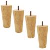 LUOFDCLDDD Furniture Legs4Pcs Oak Wood Tapered Replacementniture Leg Feet,Solid Wood Sofa Legs,Cabinets Feet,Table Legs,Replacement Bed Feet,with M8 Pre Drilled Bolt and Screws,Wood Color/8Cm view 1