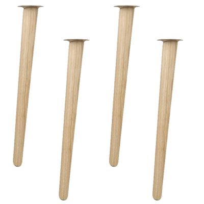 LUOFDCLDDD Furniture LegsSet of 4 Tilt Cone Solid Woodniture Legs,Oak Dresser Feet,Sofa Replacement Legs,Mid Century Sofa Legs,Cabinet Feet,For Couch,Bed,Armchair,Dresser,With Mounting Plate,Wood Col