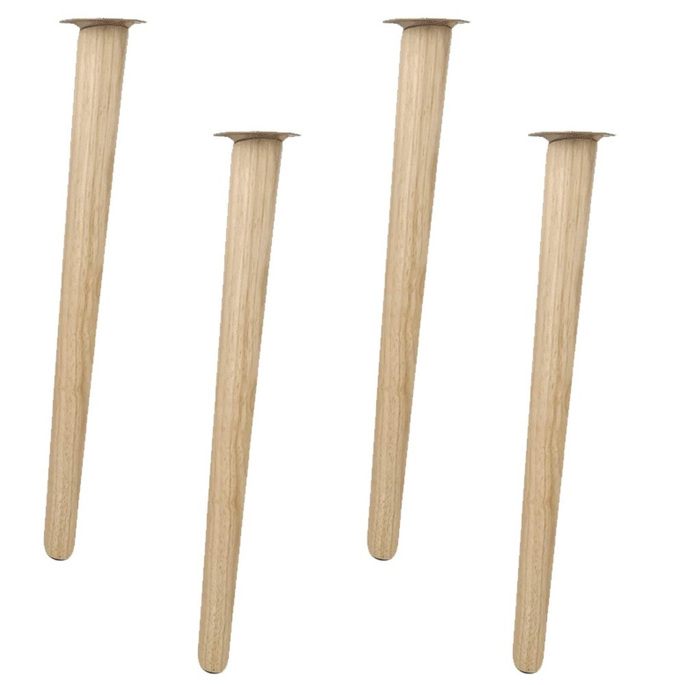 LUOFDCLDDD Furniture LegsSet of 4 Tilt Cone Solid Woodniture Legs,Oak Dresser Feet,Sofa Replacement Legs,Mid Century Sofa Legs,Cabinet Feet,For Couch,Bed,Armchair,Dresser,With Mounting Plate,Wood Col