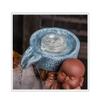 KKNH Relaxation Fountain Tabletop Fountain Ceramic 13.3 Inches High Desktop Fountain Little Monk Indoor Waterfall Fountain Meditation Decor Quiet Soothing Sound of Water view 3