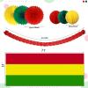 10 Pcs Reggae Birthday Party Supplies 51 x 71 Inch Plastic Rectangular Table Cover Foil Decorations Summer Music Jamaican Party Decoration for Jamaica Festival Black History Month Supplies view 2