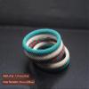 Pure Hands Handmade Seed Bead Bangles Set of 5 in Aquarelle Blue, Whisper White & Poinciana Red Encomium Goddess Studio | Japanese Beads | Womens Jewelry view 4
