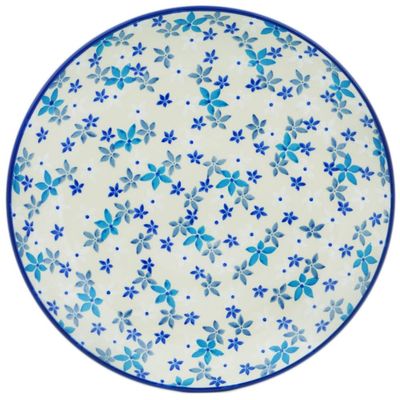 Polmedia Polish Pottery Dinner Plate - Blossoms In The Frost Pattern Handmade in Boleslawiec Poland by Ceramika Artystyczna + Certificate of Authenticity