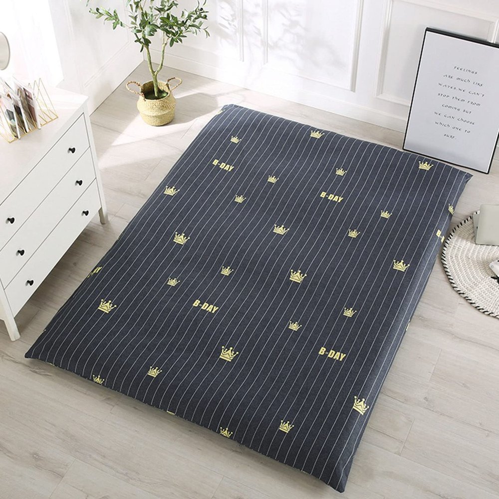 Foldable Japanese Futon Mattress Cover for Full Queen King Twin Size Tatami Floor Mattress Futon Cover Meditation Sleeping Pad Dust Cover for Floor Guest Room Travel (B 135X200cm(53X79in))
