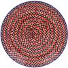 Polmedia Polish Pottery Dinner Plate - Red Houndstooth Pattern Handmade in Boleslawiec Poland by Ceramika Artystyczna + Certificate of Authenticity view 1
