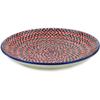 Polmedia Polish Pottery Dinner Plate - Red Houndstooth Pattern Handmade in Boleslawiec Poland by Ceramika Artystyczna + Certificate of Authenticity view 2