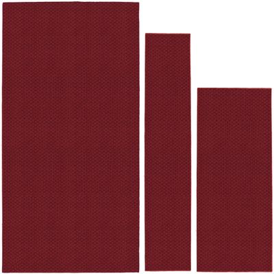 Garland Rug Town Square Chilli Red 3 Piece Set (5'x7', 3'x4', 24"x60") Area Rugs for Living Rooms & Hallways, Stylish & Durable for High-Traffic Areas