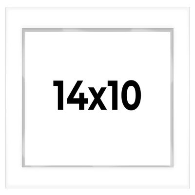 14x10 Shadow Box White Display Frame 1 Inch Deep | 1.5 Inch Wide Moulding | Includes Shatter Resistant Acrylic Plexiglass, Acid-Free Backing and Hanging Hardware
